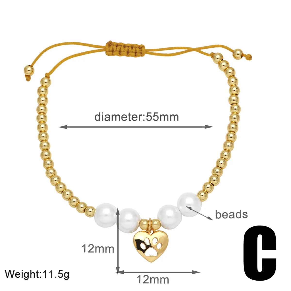 Copper 18K Gold Plated Plating Inlay Heart Shape Zircon Bracelets