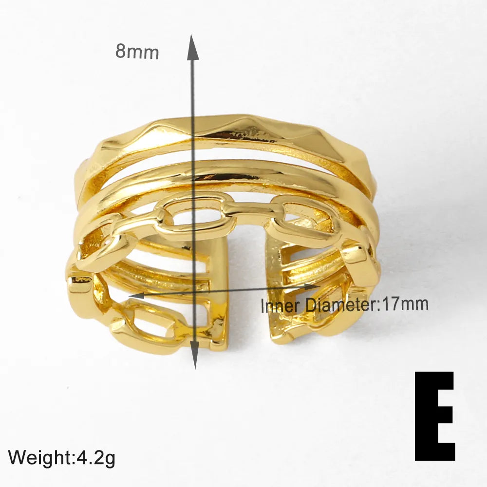 Copper 18K Gold Plated Plating Inlay Irregular Zircon Rings