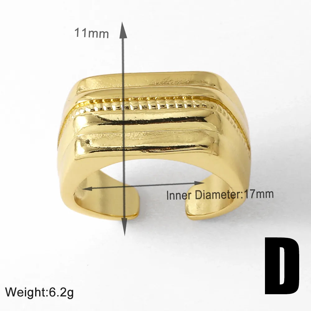 Copper 18K Gold Plated Plating Inlay Irregular Zircon Rings