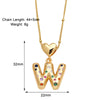 Copper 18K Gold Plated Plating Inlay Letter Zircon Pendant Necklace