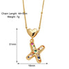 Copper 18K Gold Plated Plating Inlay Letter Zircon Pendant Necklace