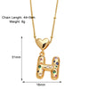 Copper 18K Gold Plated Plating Inlay Letter Zircon Pendant Necklace