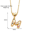 Copper 18K Gold Plated Plating Inlay Letter Zircon Pendant Necklace