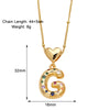 Copper 18K Gold Plated Plating Inlay Letter Zircon Pendant Necklace