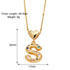 Copper 18K Gold Plated Plating Inlay Letter Zircon Pendant Necklace