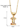 Copper 18K Gold Plated Plating Inlay Letter Zircon Pendant Necklace