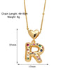 Copper 18K Gold Plated Plating Inlay Letter Zircon Pendant Necklace