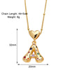 Copper 18K Gold Plated Plating Inlay Letter Zircon Pendant Necklace