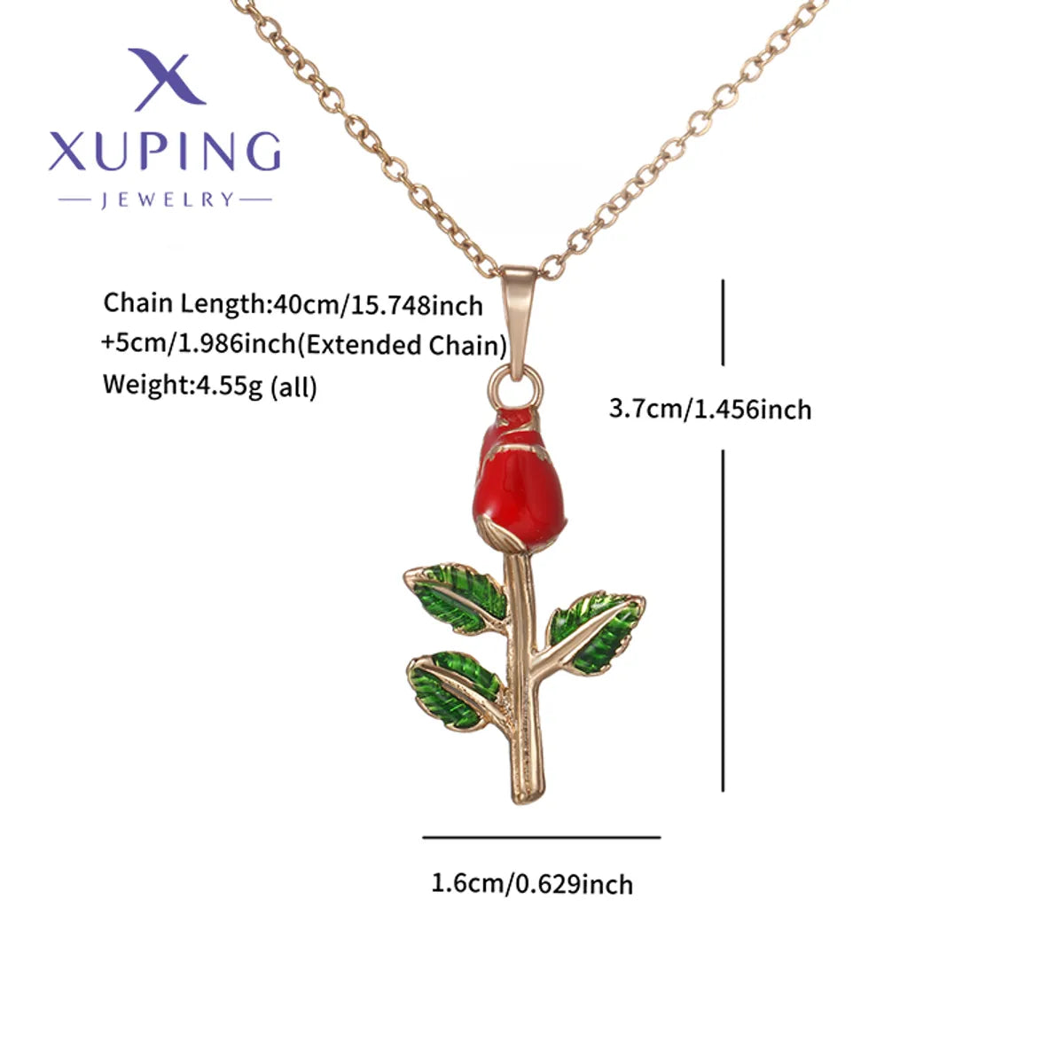 Copper 18K Gold Plated Platinum Plated Enamel Flower Pendant Necklace