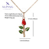 Copper 18K Gold Plated Platinum Plated Enamel Flower Pendant Necklace