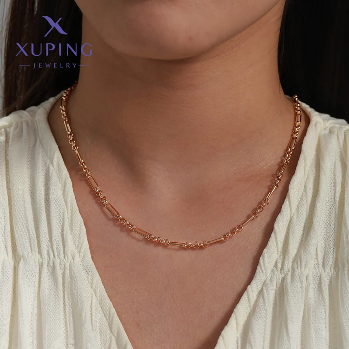 Copper 18K Gold Plated Platinum Plated Geometric Necklace