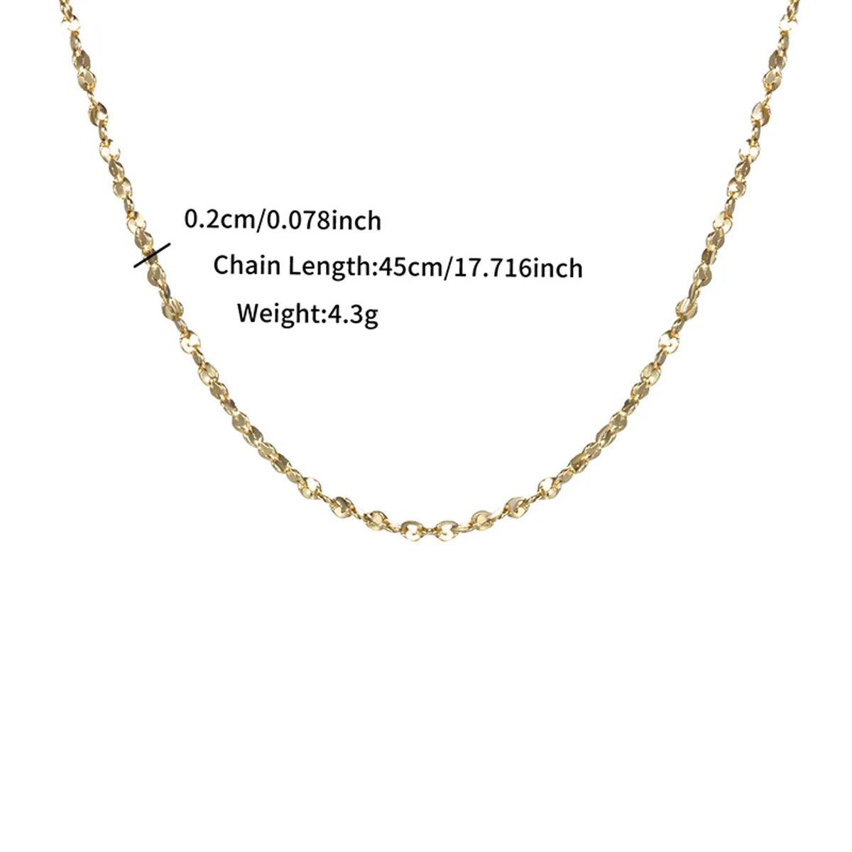 Copper 18K Gold Plated Platinum Plated Plating Chain Necklace