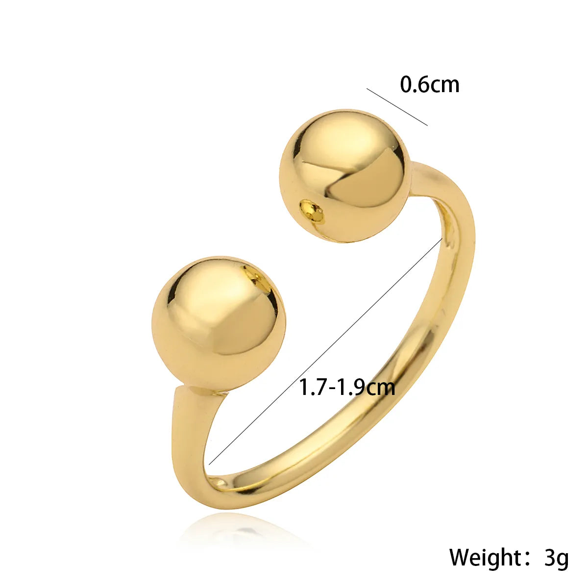 Copper 18K Gold Plated Retro Simple Style Geometric Open Rings