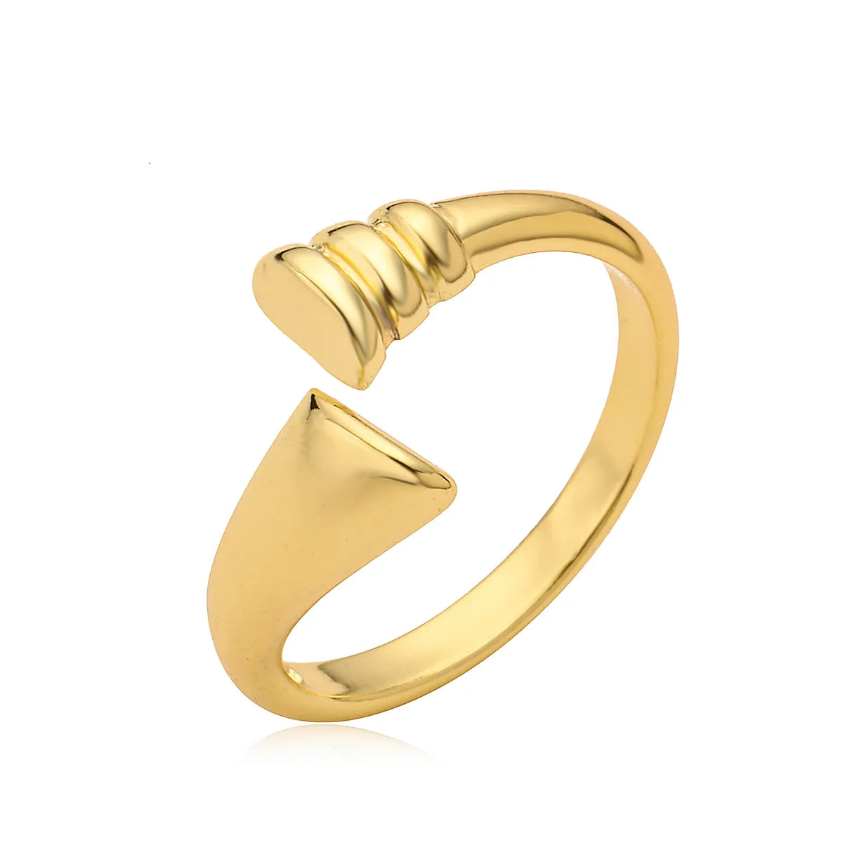 Copper 18K Gold Plated Retro Simple Style Geometric Open Rings