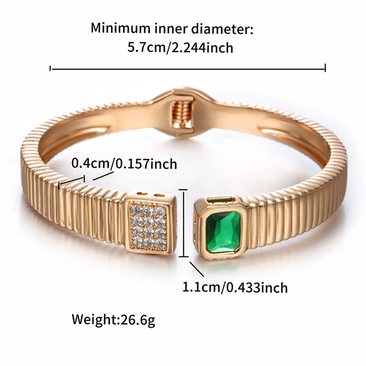 Copper 18K Gold Plated Retro XUPING Inlay Geometric Artificial Gemstones Bangle