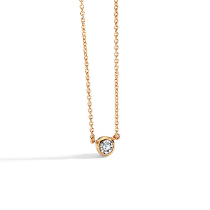 Copper 18K Gold Plated Rose Gold Plated Silver Plated Simple Style Shiny Round Inlay Zircon Necklace