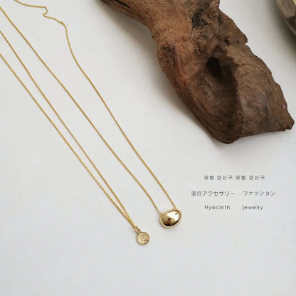 Copper 18K Gold Plated Simple Style Classic Style Commute Human Solid Color Double Layer Necklaces