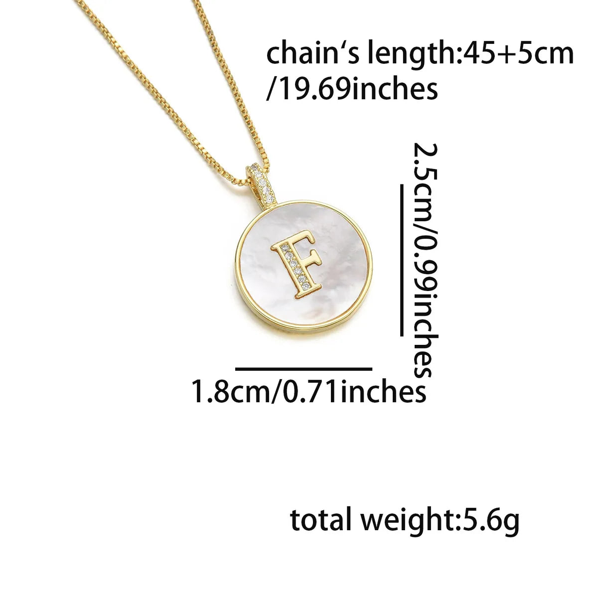 Copper 18K Gold Plated Simple Style Classic Style Inlay Letter Letter Shell Zircon Pendant Necklace