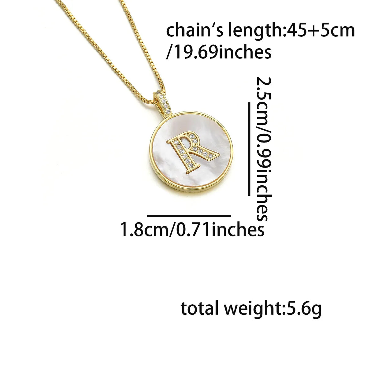 Copper 18K Gold Plated Simple Style Classic Style Inlay Letter Letter Shell Zircon Pendant Necklace