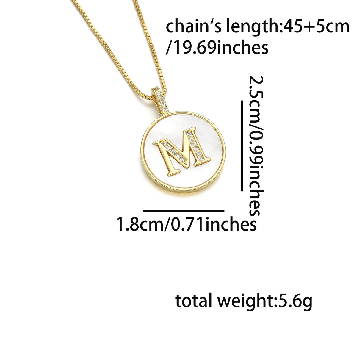 Copper 18K Gold Plated Simple Style Classic Style Inlay Letter Letter Shell Zircon Pendant Necklace