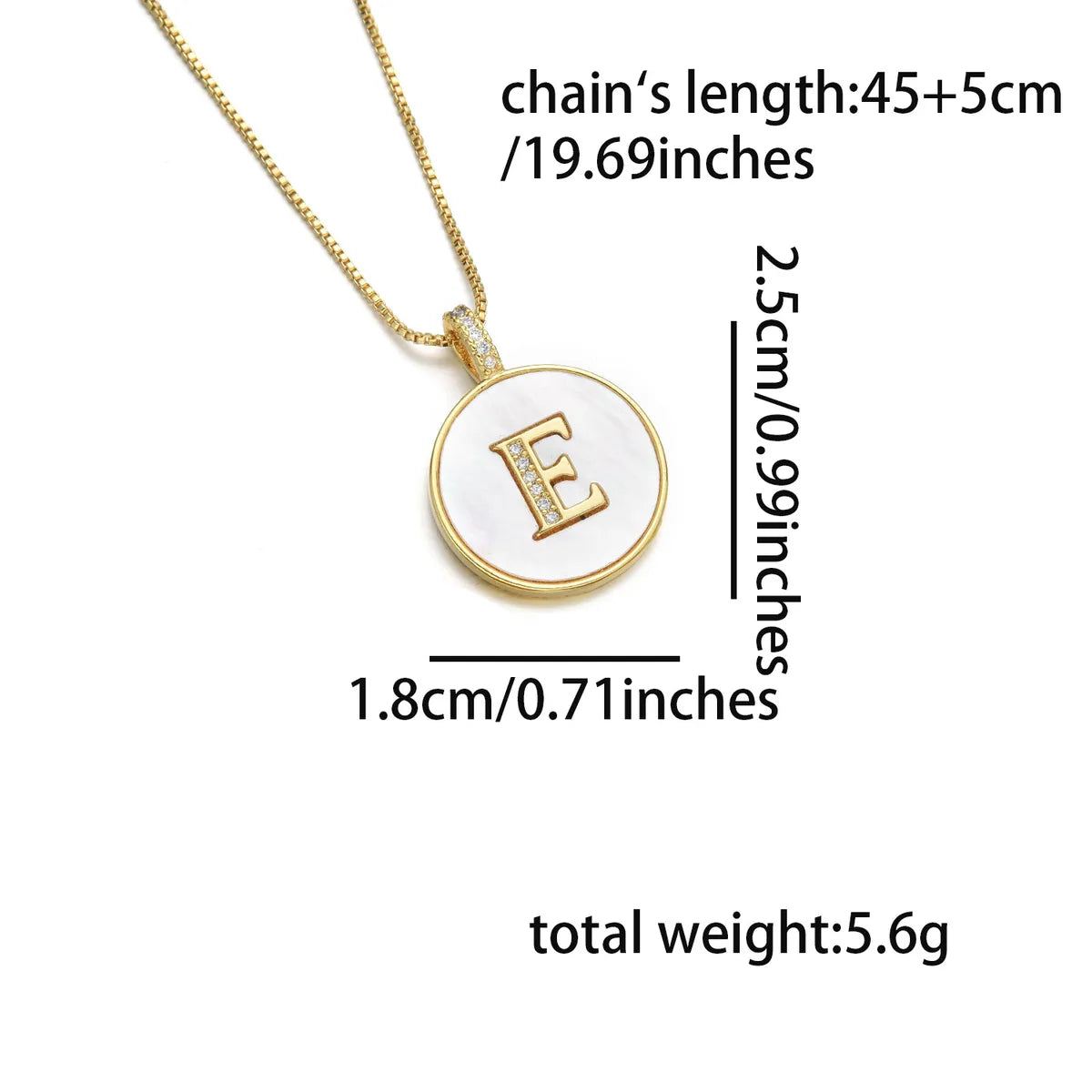 Copper 18K Gold Plated Simple Style Classic Style Inlay Letter Letter Shell Zircon Pendant Necklace