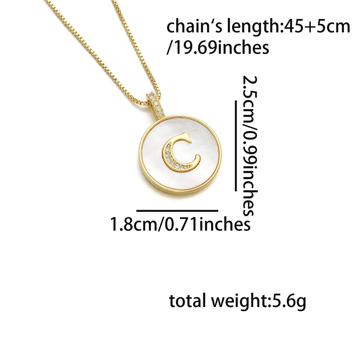 Copper 18K Gold Plated Simple Style Classic Style Inlay Letter Letter Shell Zircon Pendant Necklace