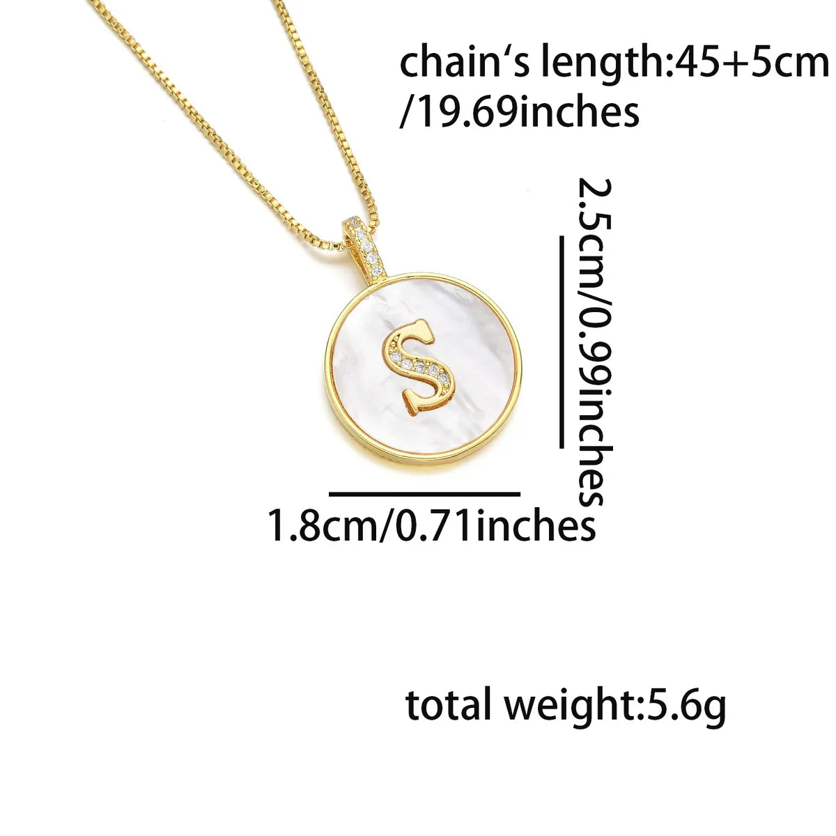 Copper 18K Gold Plated Simple Style Classic Style Inlay Letter Letter Shell Zircon Pendant Necklace