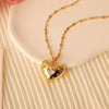 Copper 18K Gold Plated Simple Style Classic Style Plating Inlay Heart Shape Zircon Pendant Necklace