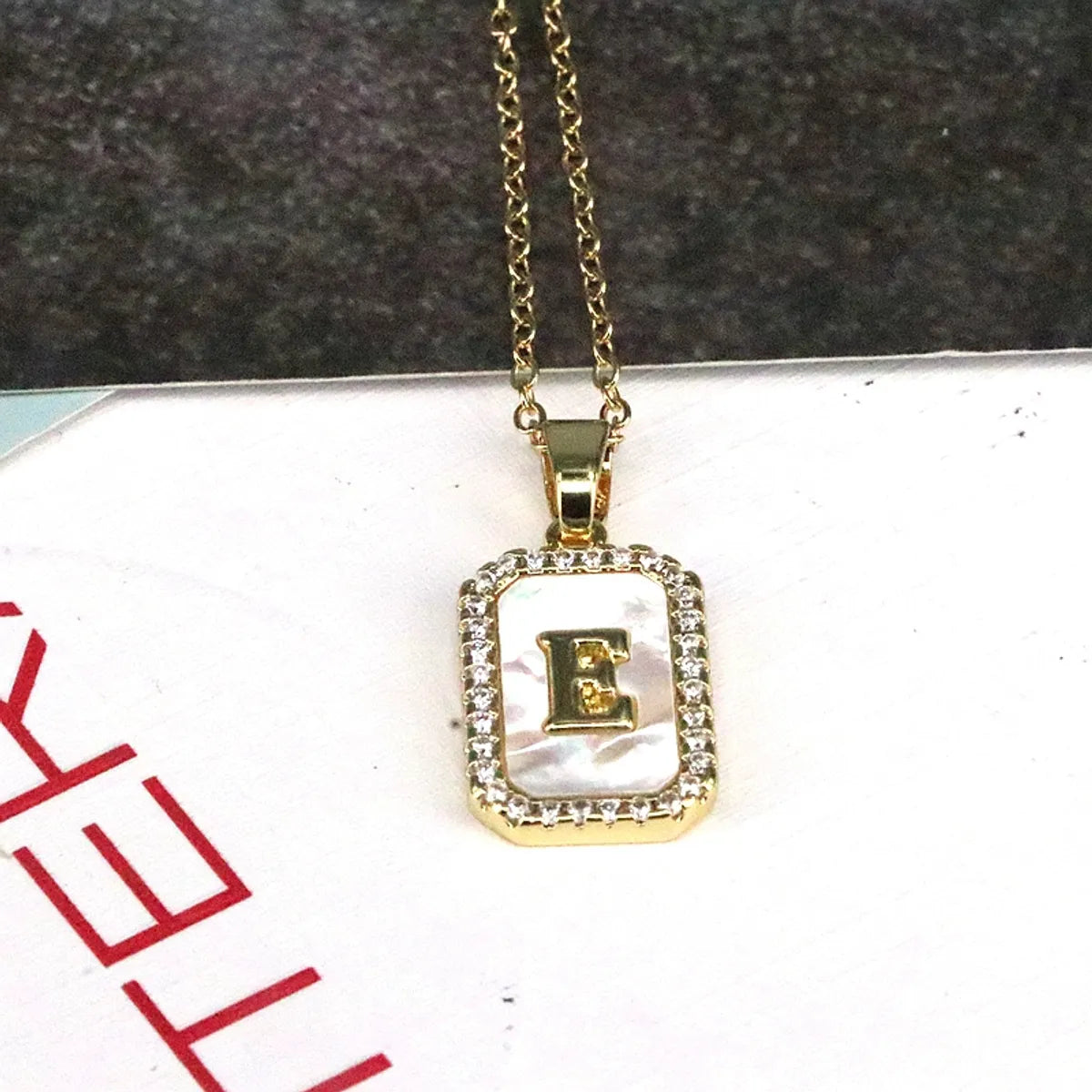 Copper 18K Gold Plated Simple Style Classic Style Plating Inlay Letter Shell Pendant Necklace