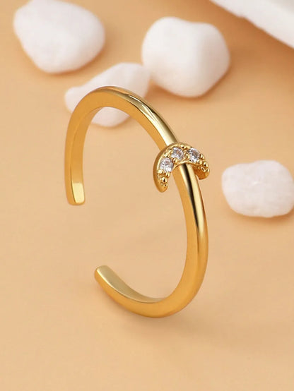 Copper 18K Gold Plated Simple Style Classic Style Plating Inlay Solid Color Zircon Rings