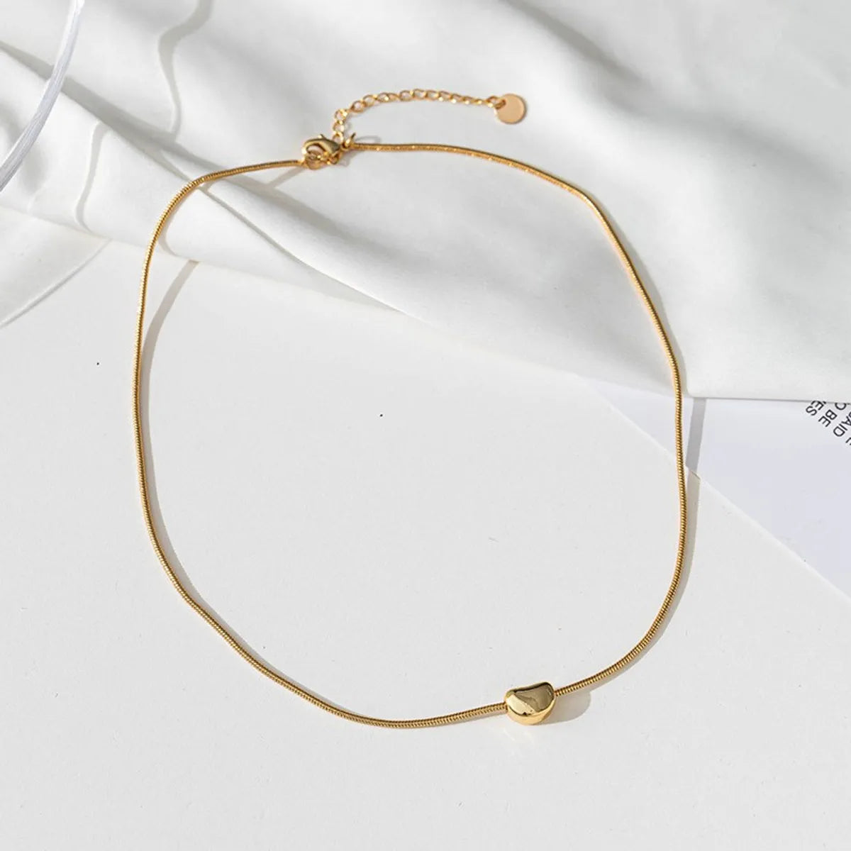 Copper 18K Gold Plated Simple Style Classic Style Solid Color Necklace