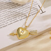 Copper 18K Gold Plated Simple Style Commute Hollow Out Inlay Love Star Heart Shape Zircon Pendant Necklace