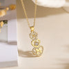 Copper 18K Gold Plated Simple Style Commute Hollow Out Inlay Love Star Heart Shape Zircon Pendant Necklace