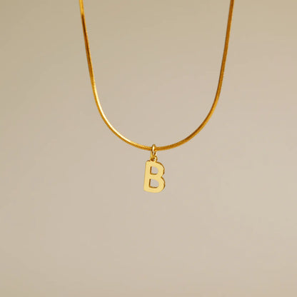 Wholesale Simple Style Commute Letter Copper 18K Gold Plated Pendant Necklace