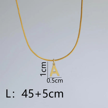 Wholesale Simple Style Commute Letter Copper 18K Gold Plated Pendant Necklace