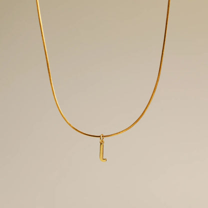 Wholesale Simple Style Commute Letter Copper 18K Gold Plated Pendant Necklace