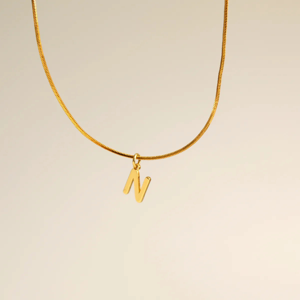 Wholesale Simple Style Commute Letter Copper 18K Gold Plated Pendant Necklace