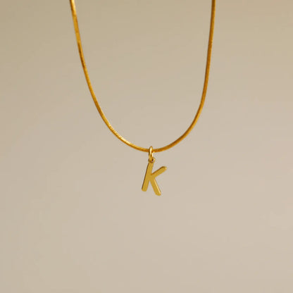 Wholesale Simple Style Commute Letter Copper 18K Gold Plated Pendant Necklace