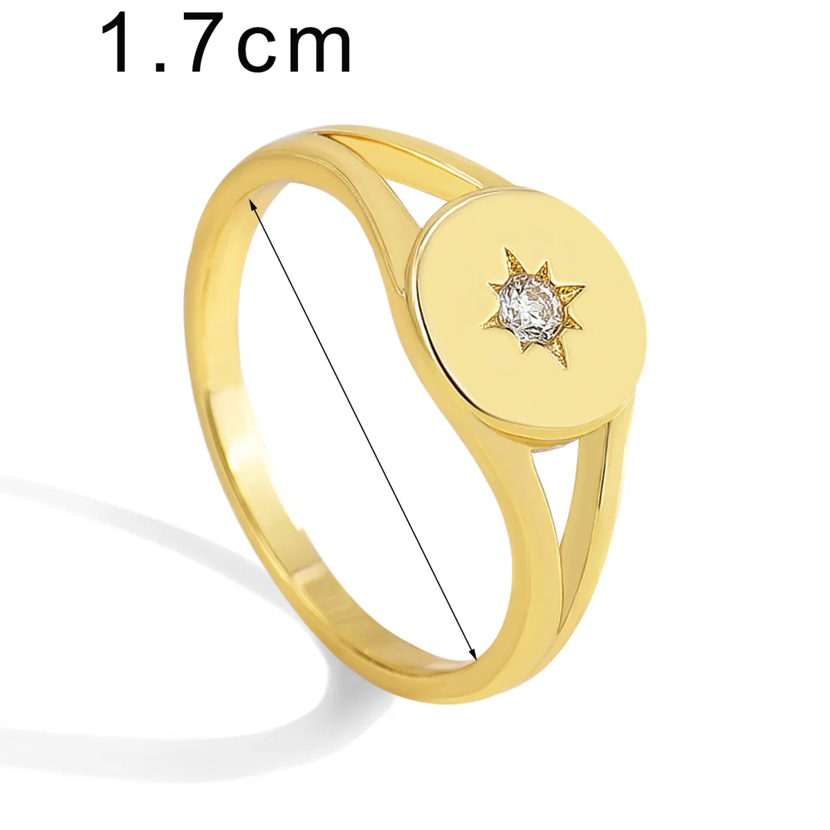 Copper 18K Gold Plated Simple Style Geometric Zircon Rings