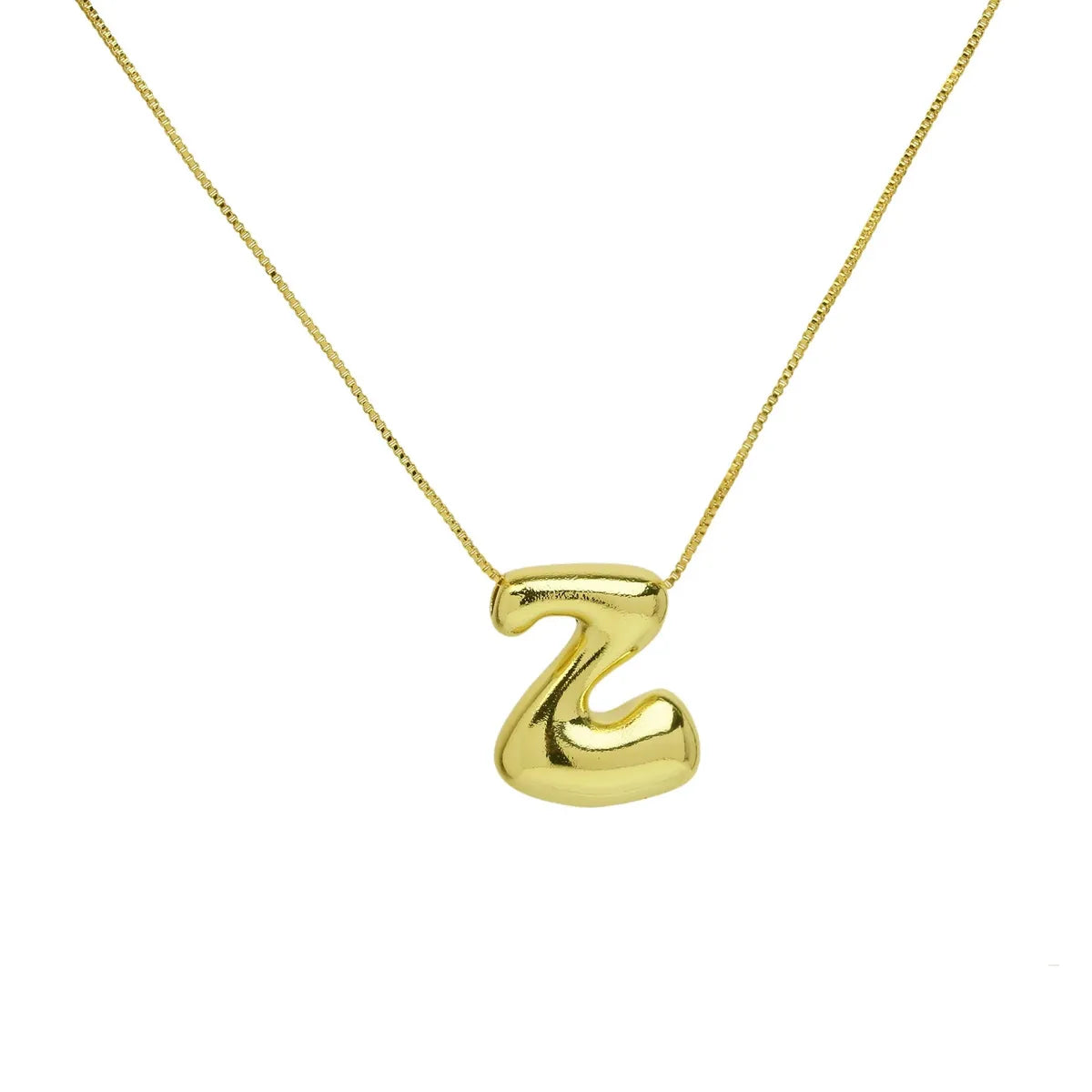 Copper 18K Gold Plated Simple Style Letter Plating Pendant Necklace