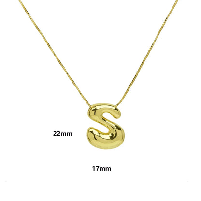 Copper 18K Gold Plated Simple Style Letter Plating Pendant Necklace