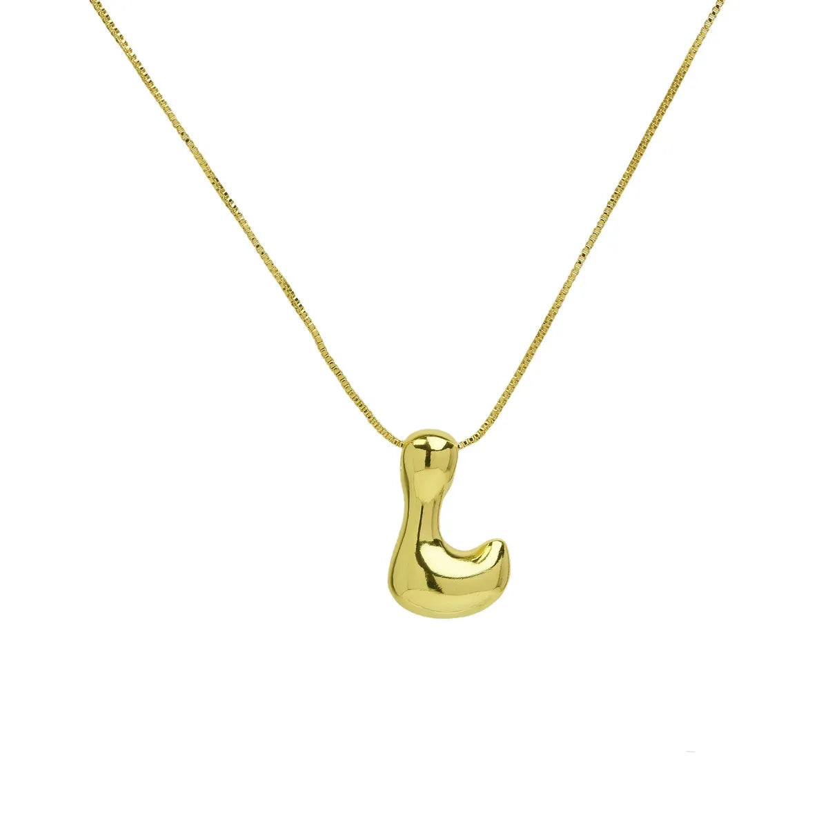 Copper 18K Gold Plated Simple Style Letter Plating Pendant Necklace