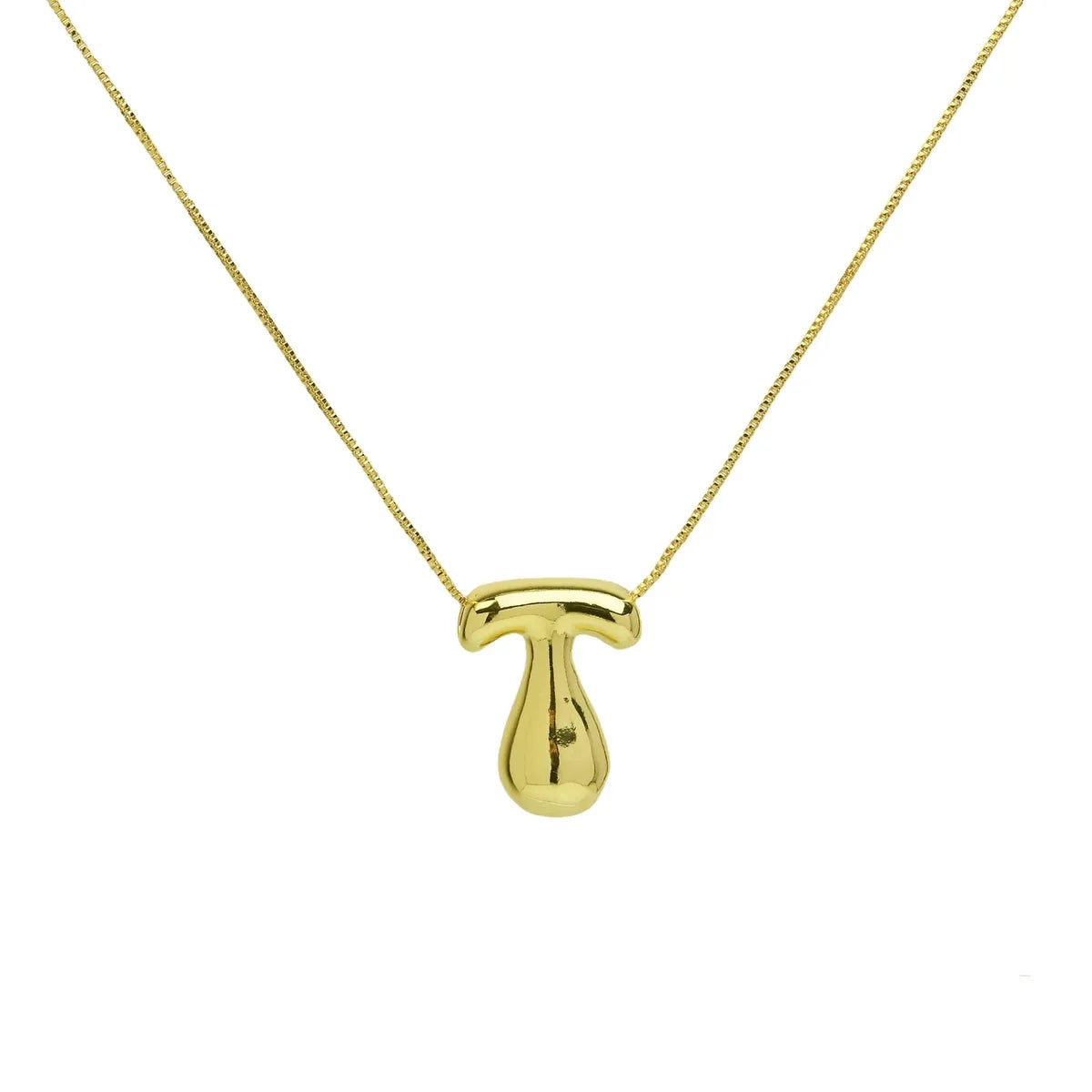 Copper 18K Gold Plated Simple Style Letter Plating Pendant Necklace