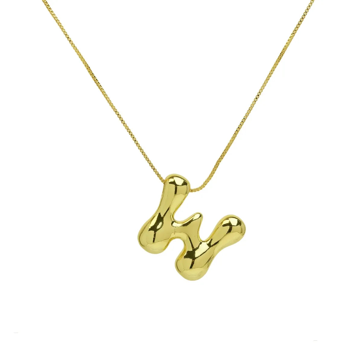 Copper 18K Gold Plated Simple Style Letter Plating Pendant Necklace