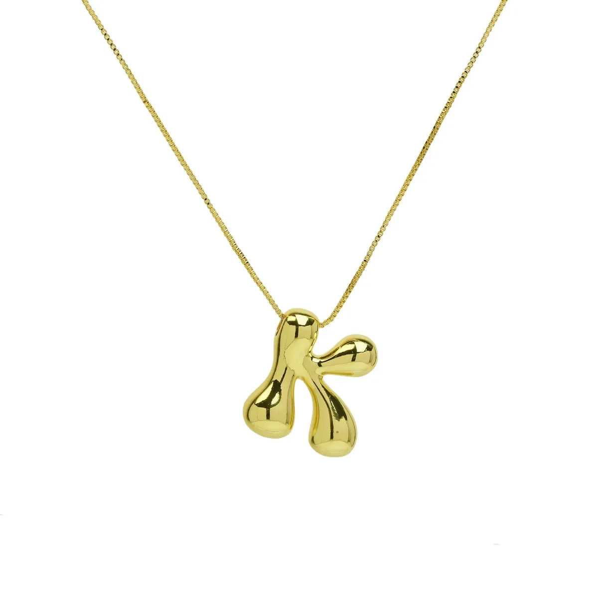 Copper 18K Gold Plated Simple Style Letter Plating Pendant Necklace