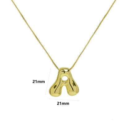 Copper 18K Gold Plated Simple Style Letter Plating Pendant Necklace