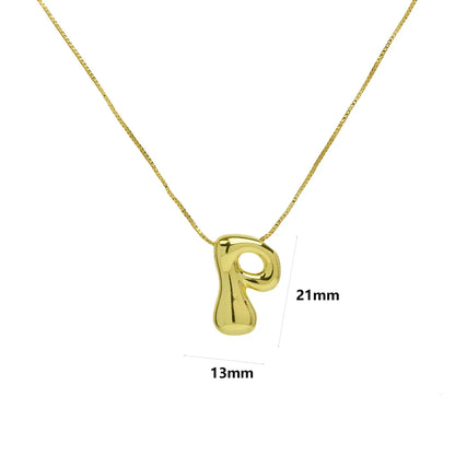 Copper 18K Gold Plated Simple Style Letter Plating Pendant Necklace