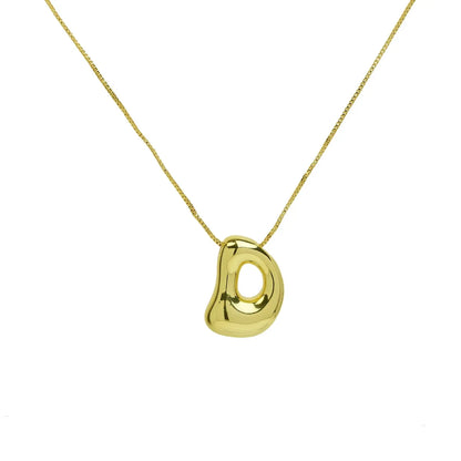 Copper 18K Gold Plated Simple Style Letter Plating Pendant Necklace