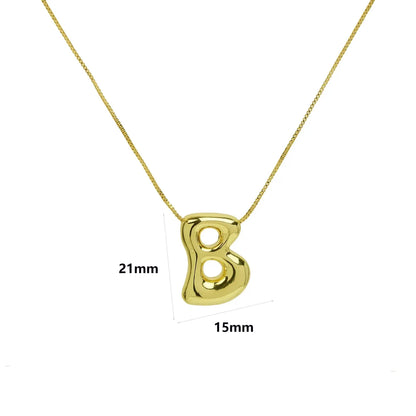 Copper 18K Gold Plated Simple Style Letter Plating Pendant Necklace