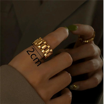 Copper 18K Gold Plated Simple Style Plating Solid Color Rings